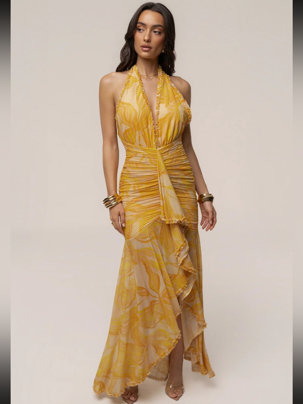 JLUXLABEL SOLD OUT Yellow Paradise Glow Maxi Dress